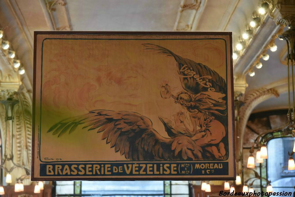 Affiche du peintre, sculpteur et graveur  Victor Prouvé de 1914. La brasserie l'Excelsior a été construite par la société Moreau et Cie de Vézelise.