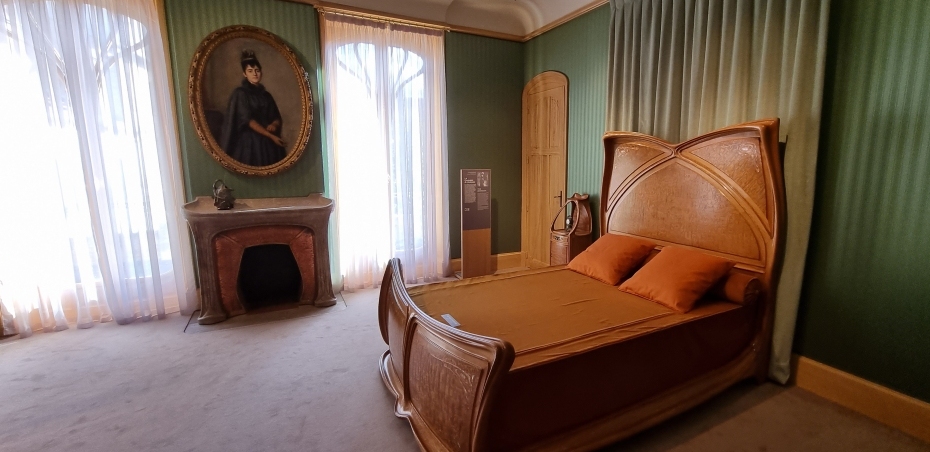 La chambre à coucher des époux Majorelle. L'espace le plus intime de la maison n'a jamais été mis sur les catalogues de l'entreprise.