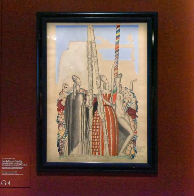 Jean Dupas (1882-1964) Peintre bordelais,  projet d'affiche pour l'Exposition des arts décoratifs et industriels modernes de 1925 à Paris.