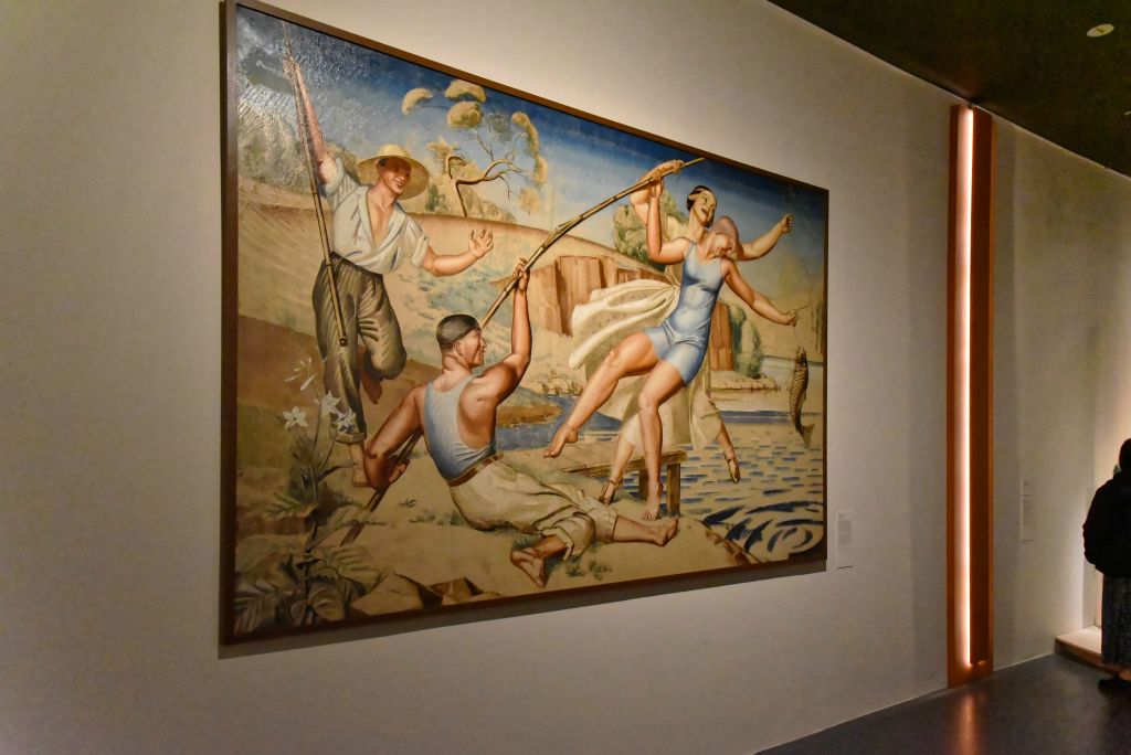 La partie de pêche (1925) Jean Despujols, peintre girondin, prix de Rome 1914, professeur à l'école américaine de Beaux-Arts de Fontainebleau où il rencontrera sa 2e femme. Il sera plus connu aux États-Unis où il finira sa vie, qu'en France.