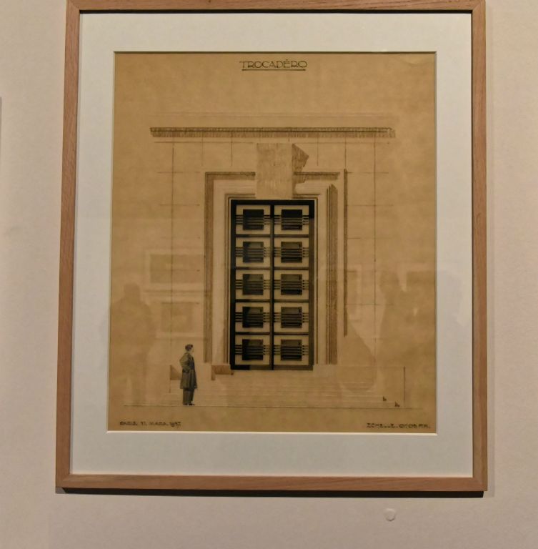 Raumond Subes (1891-1970) Étude pour la porte d'entrée des pavillons About au palais de Chaillot (1937)