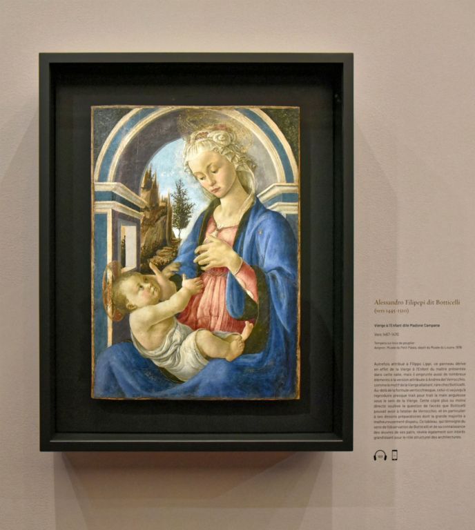 Les premières œuvres de Botticelli sont d'ordre religieux. Ici "Vierge à l'Enfant" dite Madone Campana.