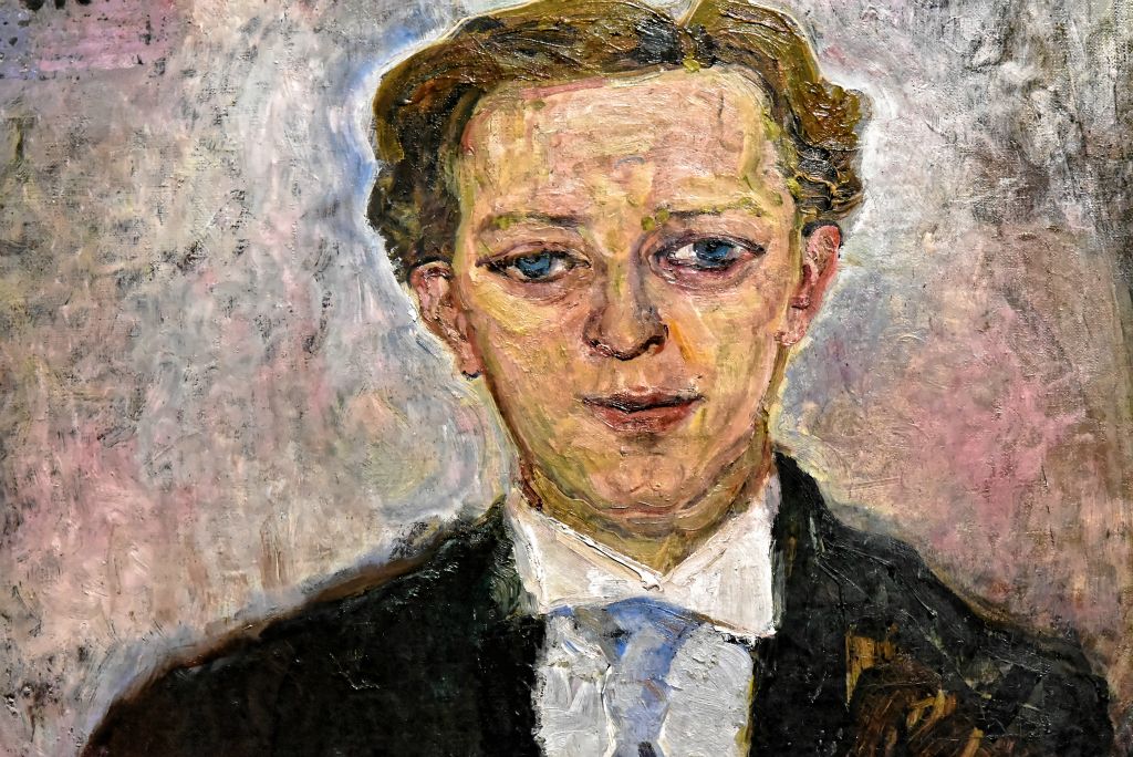Le joueur de transe, représente l'acteur Ersnt Reinhold, ami du peintre. Il joue le rôle pincipal de sa pièce à scandale "Meurtrier, espoir des femmes" en 1909.