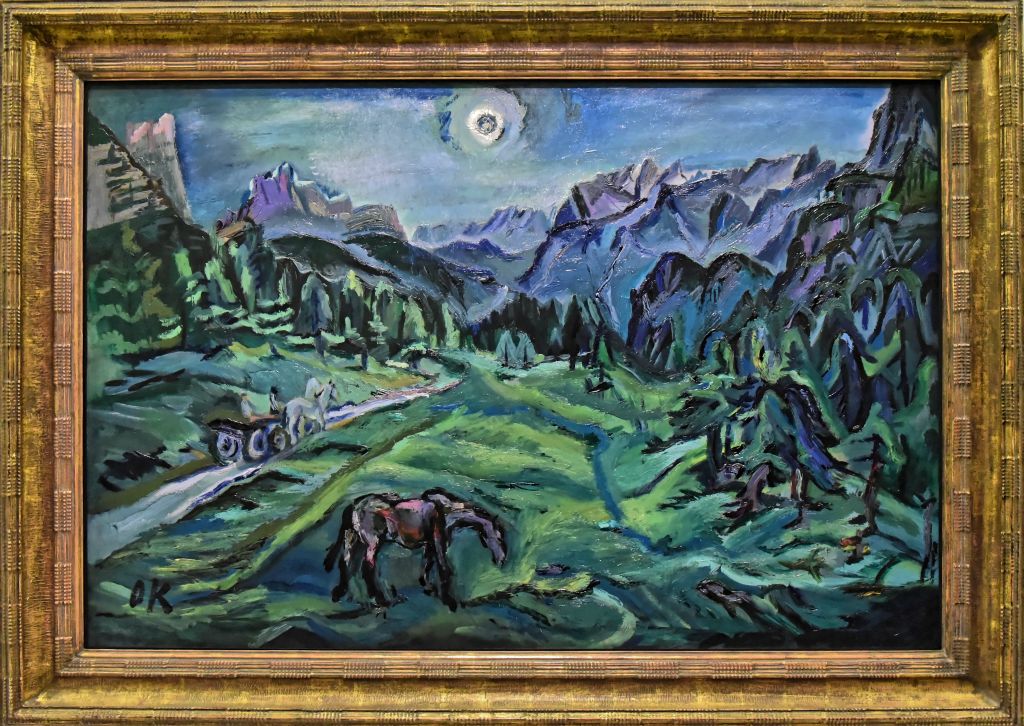 En 1913, Kokoschka et Alma Malher partent dans les Dolomites. Elle y évoque le travail effréné du peintre à la recherche de nouvelles couleurs lors de leurs promenades.