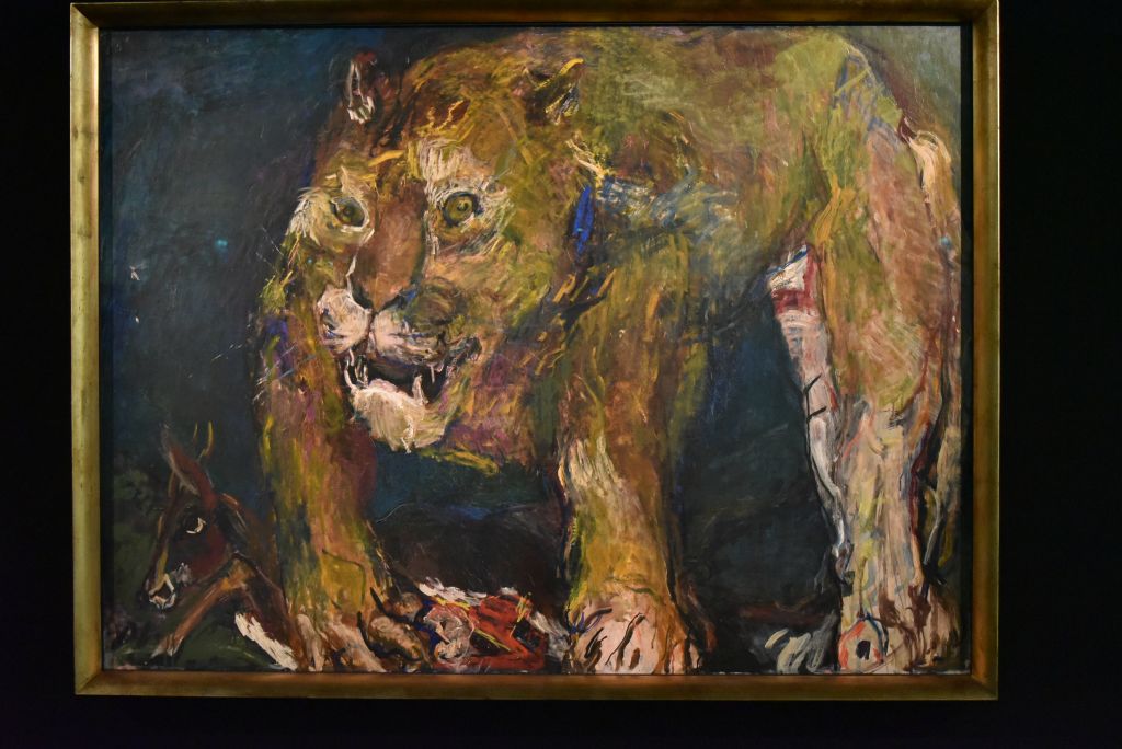 Tigron 1926 Peint dans le zoo du Regent's Park de Londres, ce tableau représente un tigron, animal résultant d'un rare croisement entre un tigre et une lionne.