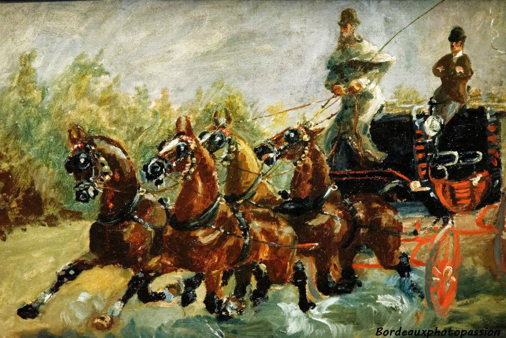 Toulouse-Lautrec n'a alors que 17 ans quand il peindra ces chevaux en mouvement.