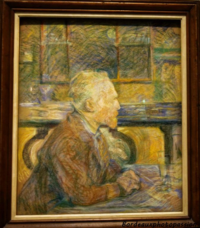 Portrait de Vincent Van Gogh craie colorée sur carton 1887