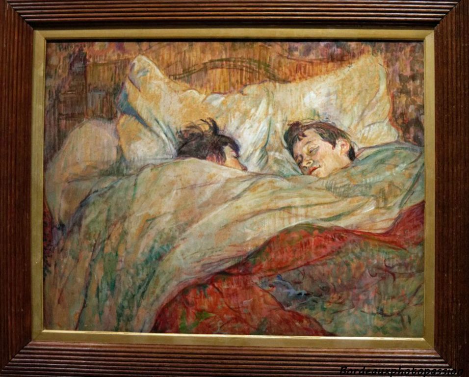 Dans le Lit, vers 1893 Deux prostituées couchées dans le même lit où dépassent seulement leur tête.