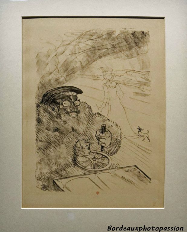 Lautrec est passionné par la vitesse.  L'automobiliste 1898 Lithographie