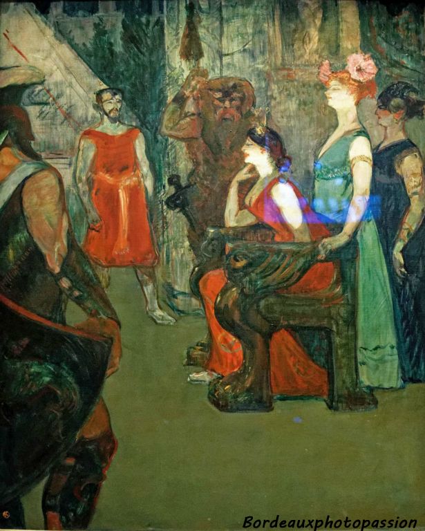 Dans l'hiver 1900-1901 Lautrec loua un appartement à Bordeaux. Il assista à l'opéra "Messaline" et sa passion pour le théâtre le saissit pour la dernière fois.
