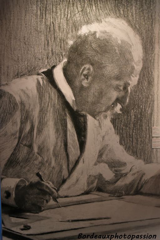 Wagner à sa table de travail en 1900. Il occupa un poste d'enseignant à l'Académie des Beaux-arts de Vienne à partir de 1894.