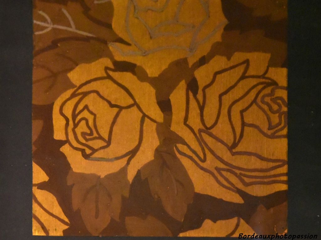 Motif pour textile, gouache 1911 Otto Wagner Ce motif inspirera peut-être Paul Iribe et sa rose stylisée Art déco bien plus tard !