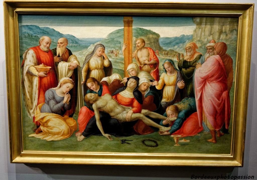 Francesco Granacci, lamentation sur le corps du Christ avec Saint Jean-Baptiste. 1517-1520