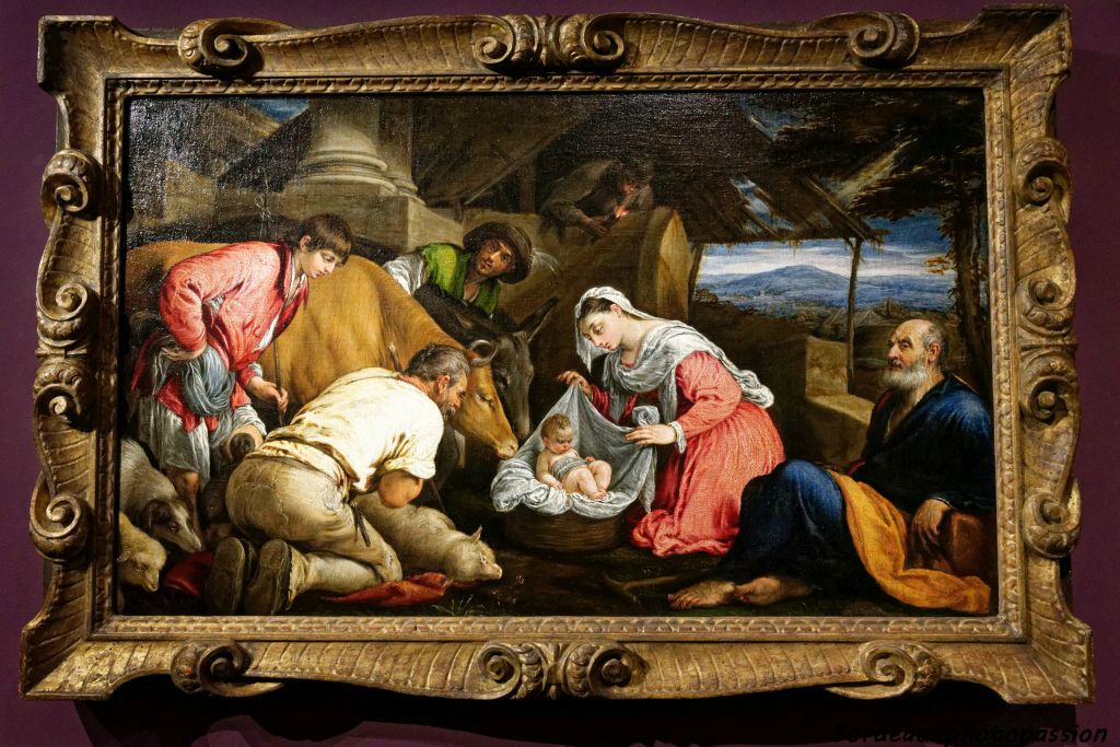 Jacopo da Ponte, dit Jacopo Bassano (Bassano del Grappa vers 1510-1592,  L'adoration des bergers (vers 1562-1563)