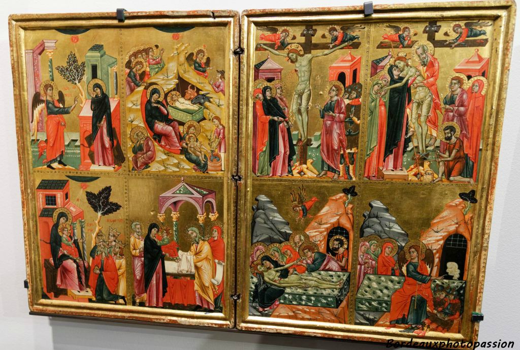 Maître des Dossali vénitiens Diptyque avec des scènes de l'Enfance avec la Passion du Christ vers 1335-1345