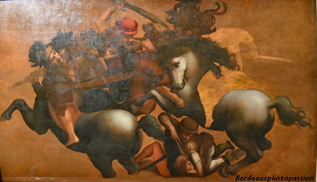Léonard de Vinci La Bataille d'Anghiari qui opposa en 1440 les armées du duc de Milan à celles de Florence.