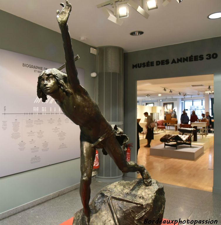 Paul Landowski David combattant, bronze d'après l'original en plâtre.